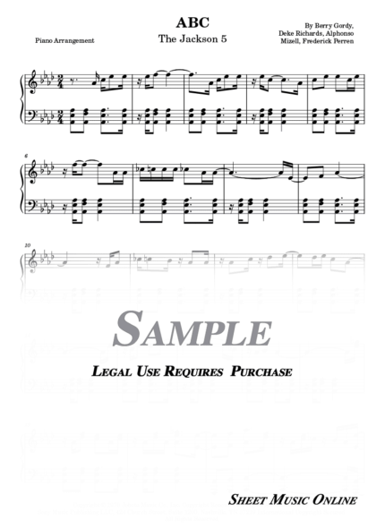 The Jackson 5 - ABC Piano Sheet Music