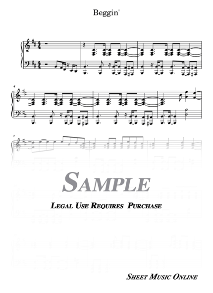 Måneskin - Beggin' Sheet Music