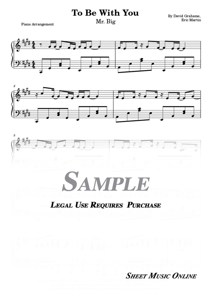 Mr. Big - To Be With You Sheet Music