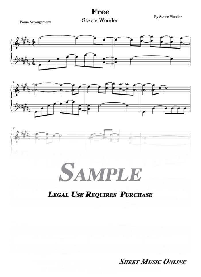 Stevie Wonder - Free Sheet Music