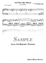 Ace of Base - All That She Wants Sheet Music