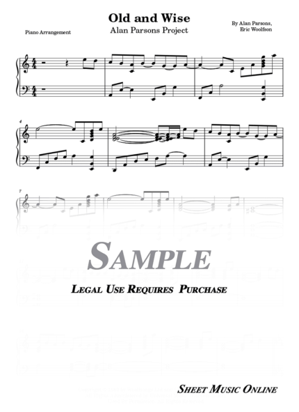 Alan Parsons Project - Old and Wise Sheet Music