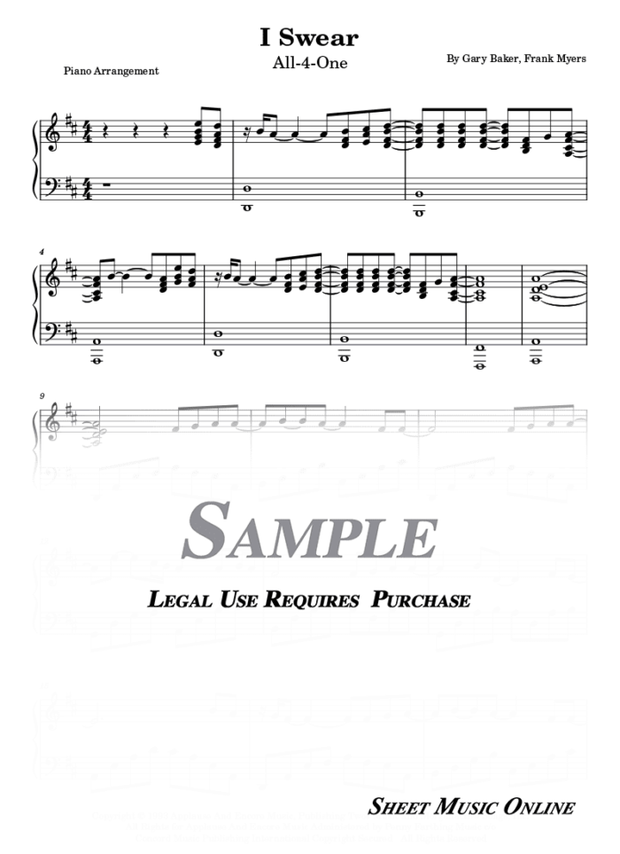 All-4-One - I Swear Sheet Music