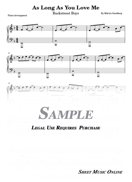 Backstreet Boys - As Long As You Love Me Sheet Music