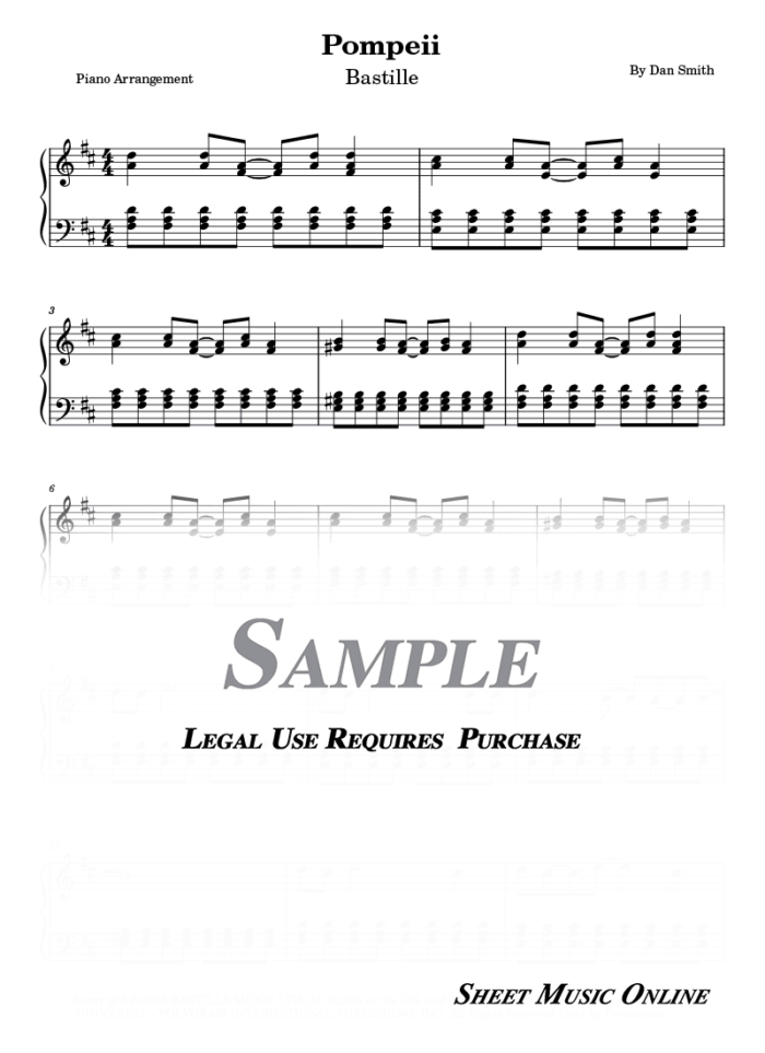 Bastille - Pompeii Sheet Music