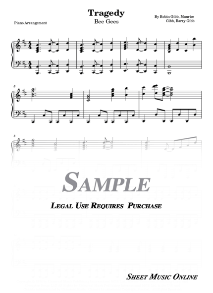 Bee Gees - Tragedy Sheet Music