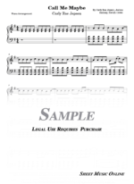 Carly Rae Jepsen - Call Me Maybe Sheet Music