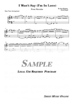 I Won’t Say (I’m In Love) From Hercules Easy Sheet Music