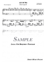 John Legend - All of me Sheet Music