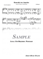 Kawaki wo Ameku (Crying for Rain) - Domestic na Kanojo OP Sheet Music