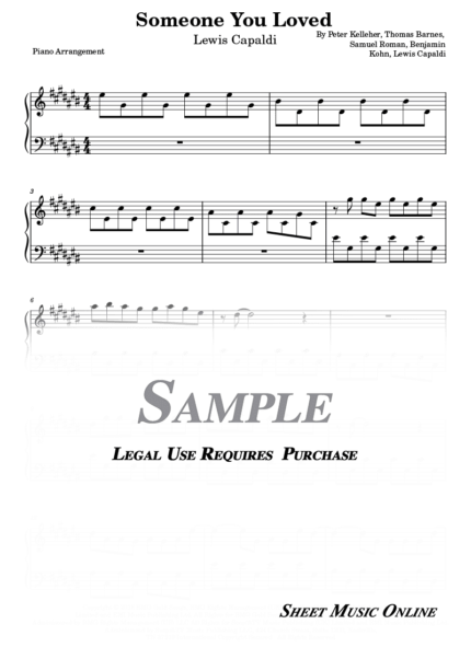 Lewis Capaldi - Someone You Loved Sheet Music