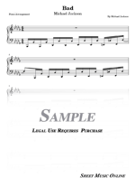 Michael Jackson - BAD Sheet Music