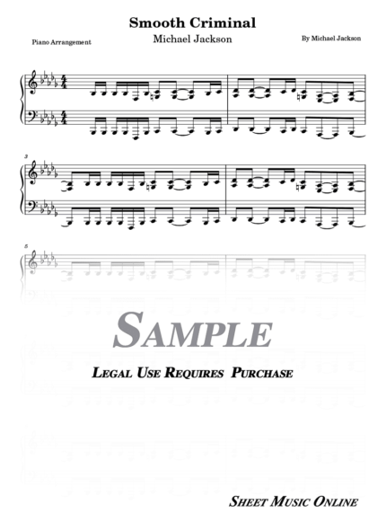 Michael Jackson - Smooth Criminal Sheet Music