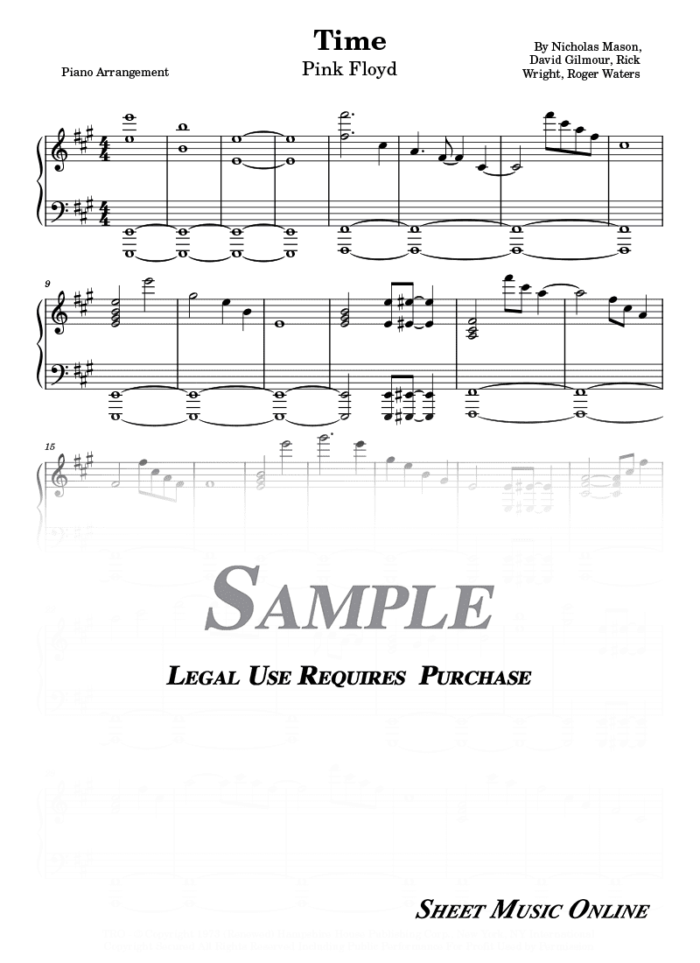 Pink Floyd - Time Sheet Music
