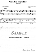 Pink Floyd - Wish You Were Here Sheet Music