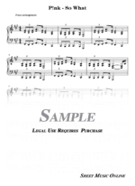 P!nk - So What Sheet Music