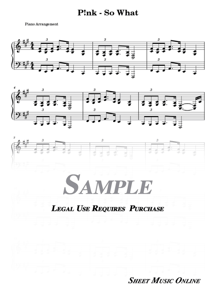 P!nk - So What Sheet Music