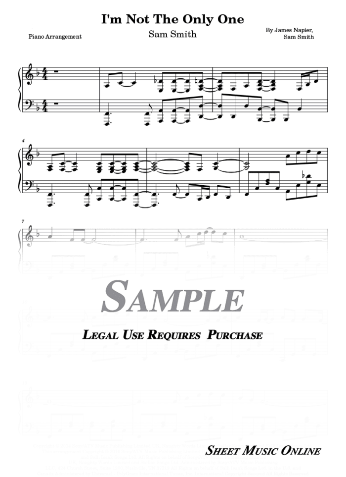 Sam Smith - I'm Not The Only Sheet Music