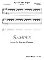 Survivor - Eye Of The Tiger Sheet Music