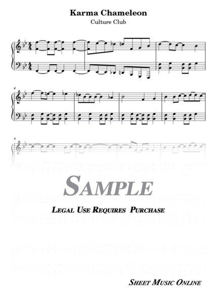 Culture Club - Karma Chelemeon Sheet Music