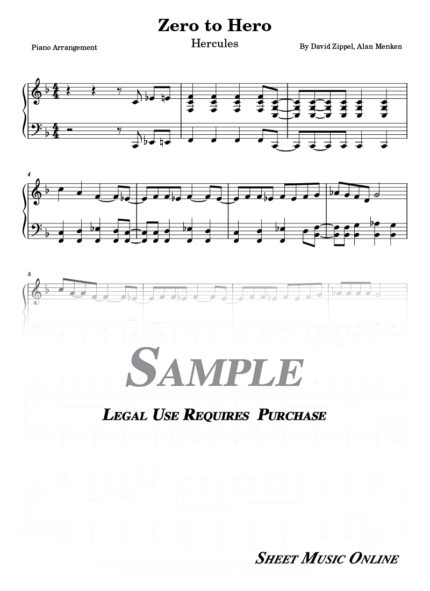 Hercules - Zero to Hero Sheet Music