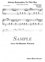 Lady Gaga - Always Remember Us This Way Sheet Music