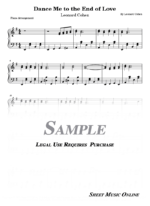 Leonard Cohen - Dance Me to the End of Love Sheet Music