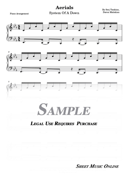 System Of A Down - Aerials Sheet Music