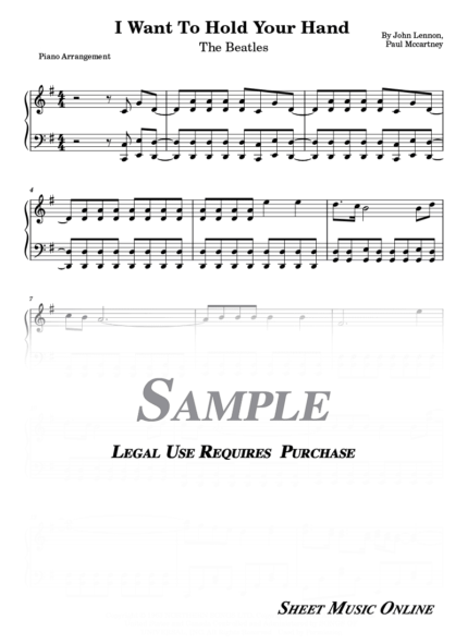 The Beatles - I Want To Hold Your Hand Sheet Music