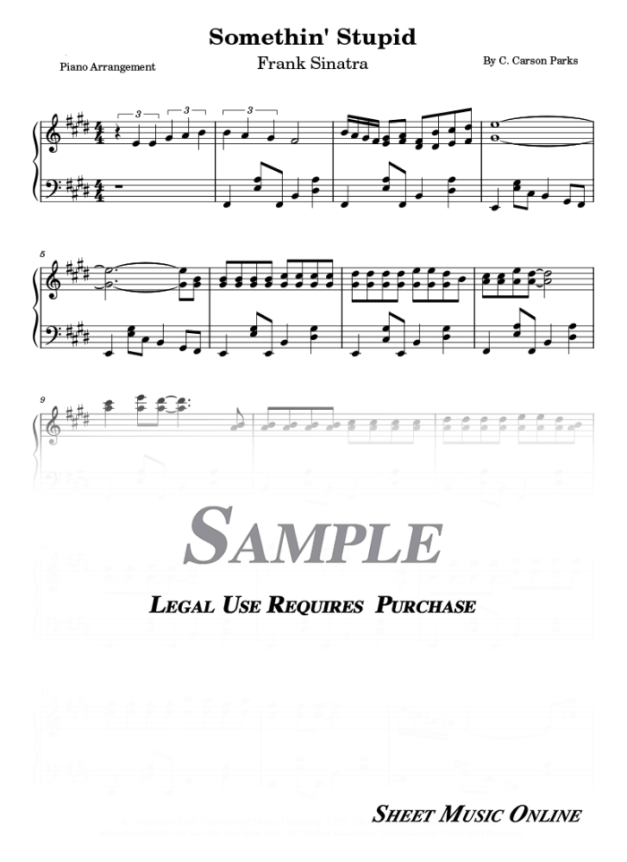 Frank Sinatra - Somethin' Stupid Sheet Music