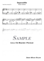James Arthur - Impossible EASY Sheet Music
