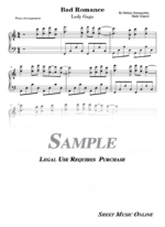 Lady Gaga - Bad Romance Sheet Music