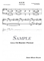 Lady Gaga - G.U.Y. Sheet Music