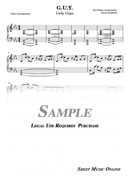 Lady Gaga - G.U.Y. Sheet Music