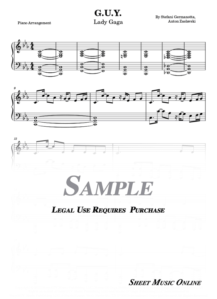 Lady Gaga - G.U.Y. Sheet Music