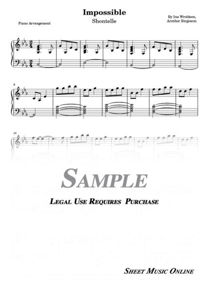 James Arthur - Impossible Sheet Music