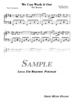The Beatles - We Can Work it Out Sheet Music