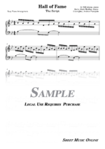 The Script - Hall of Fame Easy Sheet Music
