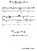 Whitney Houston - All The Man That I Need Sheet Music