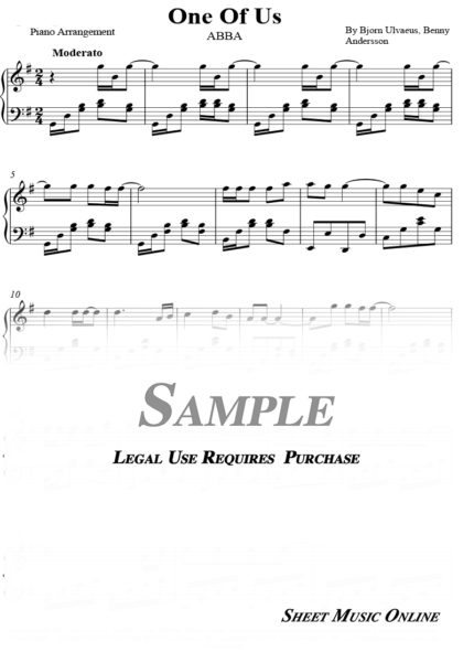 ABBA - One Of Us Sheet Music