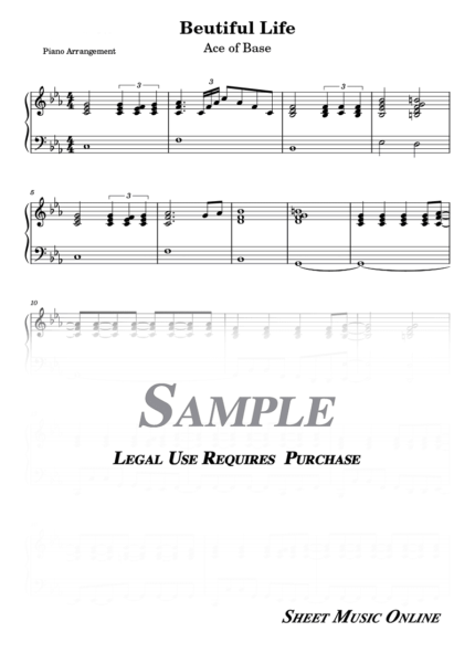 Ace Of Base - Beautiful Life Sheet Music