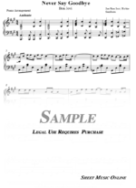 Bon Jovi - Never Say Goodbye Sheet Music