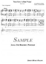 Bon Jovi - You Give Love A Bad Name Sheet Music