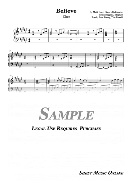 Cher - Believe Sheet Music