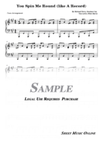 Dead Or Alive - You Spin Me Round (Like a Record) Sheet Music