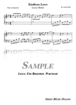 Diana Ross & Lionel Richie — Endless Love Sheet Music