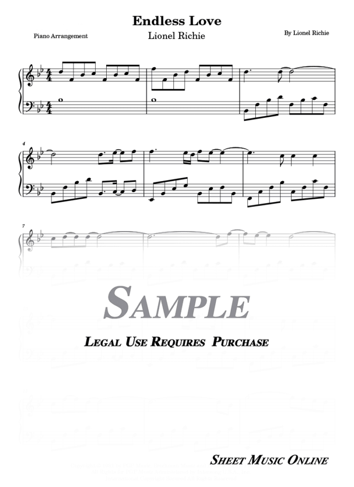Diana Ross & Lionel Richie — Endless Love Sheet Music