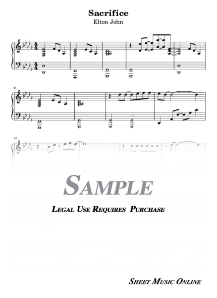 Elton John – Sacrifice Sheet Music