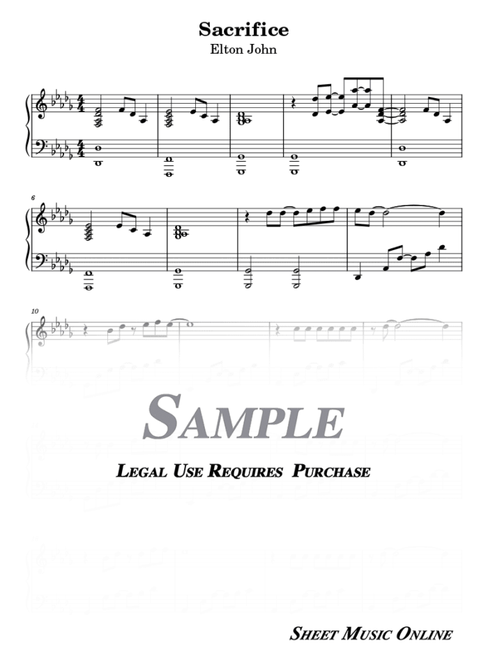 Elton John – Sacrifice Sheet Music