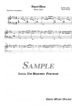 Elton John - Sacrifice Easy Sheet Music